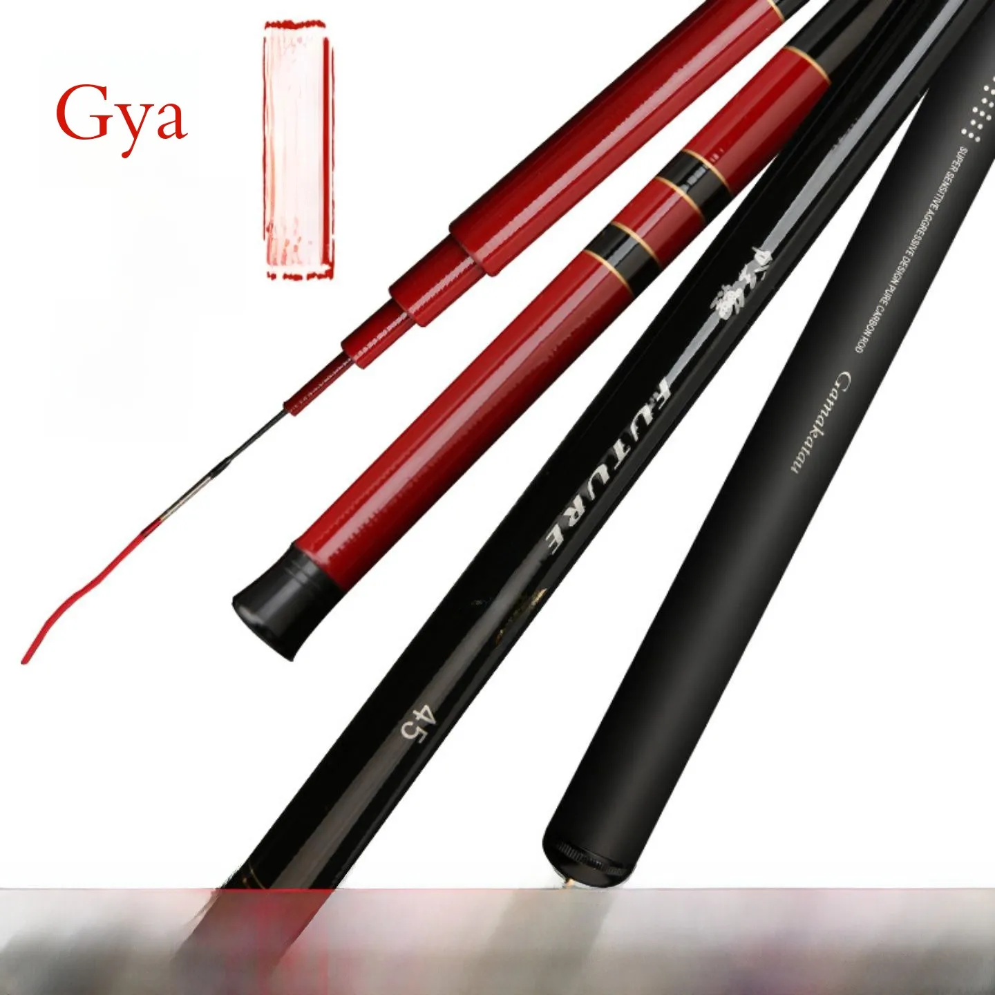 超軽量超硬カーボン製釣り竿-ブラックピット-ハンドヘルド釣り竿-ガマカツ-新型-アウトドア-キャンプ-旅行用品