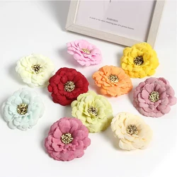 10Pcs Artificial Camellia Flowers Wedding Background Home Decor Handmade Fabric Fake Flower Decoration For Garland Accessories