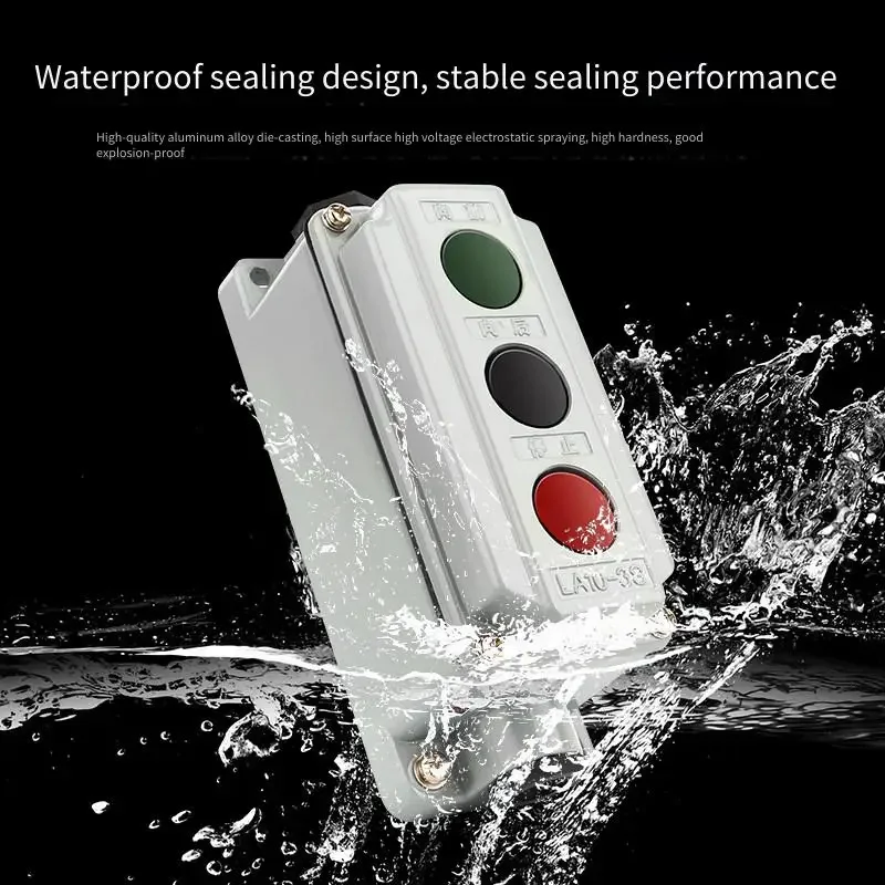 LA10 Series Waterproof Dustproof Explosion-Proof Aluminum Shell Control Button Switch Box - 1S 2S 3S Options