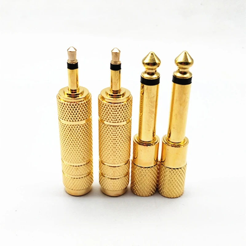 Gold Plate 6.35mm Male to 3.5mm Femal Mono Jack to Plug Audio Cable Adapter Microphone Earphone Amplifier Stereo AUX Converter