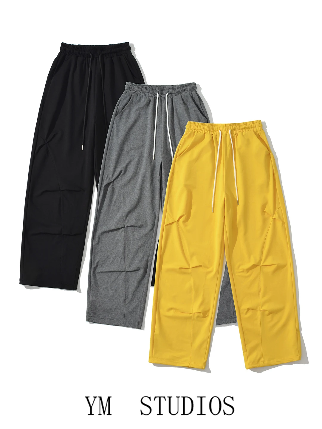 

Свободные рабочие брюки с высокой талией American Sle, повседневные спортивные брюки с эластичной резинкой на талии и широкими штанинами для женщин