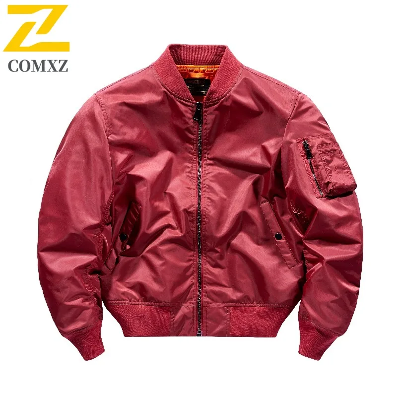 

COMXZ 2025 Мужская куртка-пилот MA1, однотонная, классический стиль, большой размер, летное пальто, осенняя мода, экспорт, модно