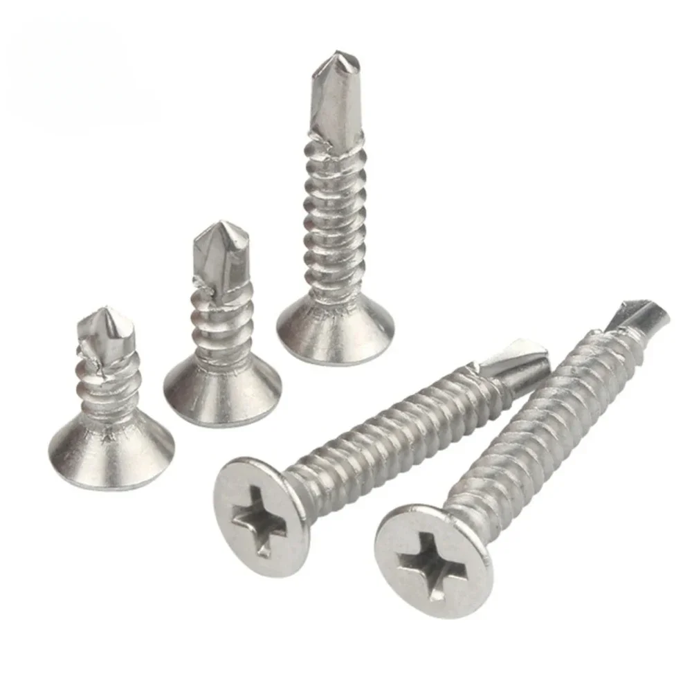 410 Stainless Steel M3.5 M4.2 M4.8 M5.5 M6.3 Self Tapping Dovetail Screw Flat Head Phillips Drilling Screw For Sheet Metal