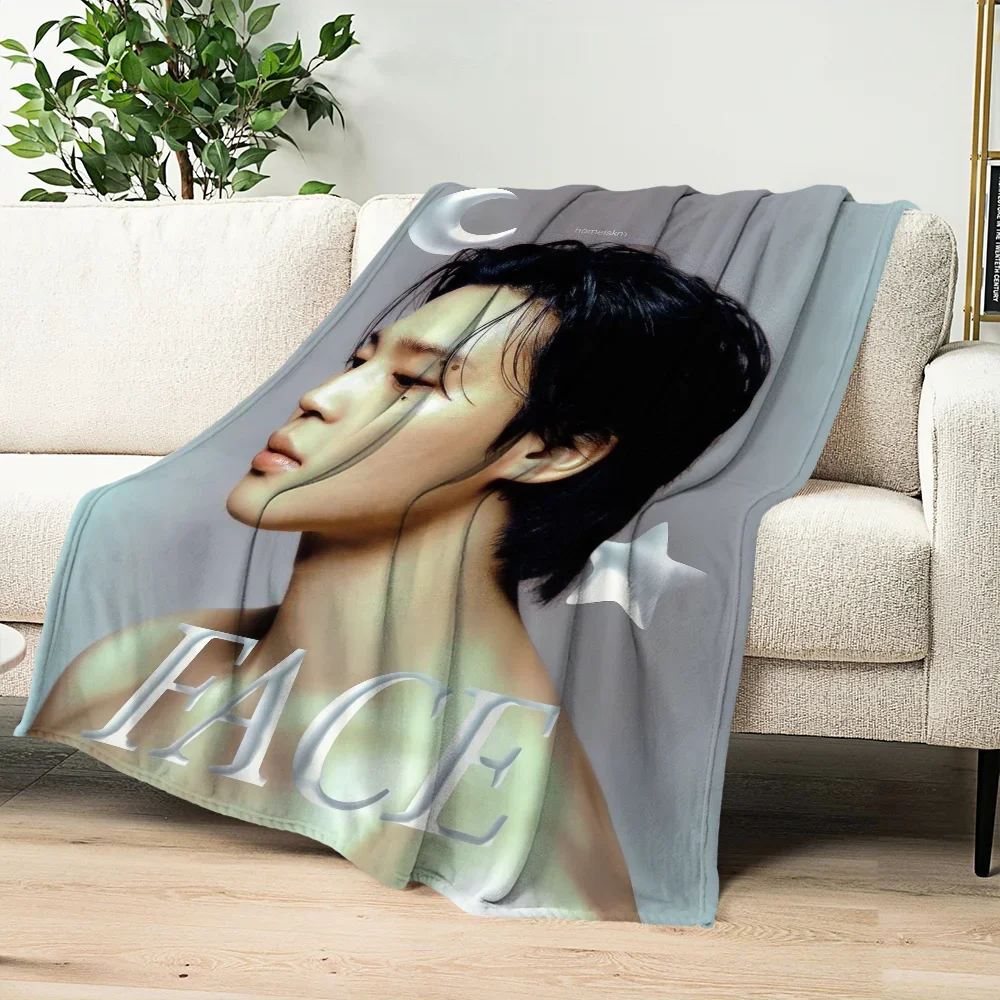 

Soft Plush Throw Blanket for Sofa Living Room Bedroom Office Travel Gift Warm Flannel Comfort JJimin Kpop Idol