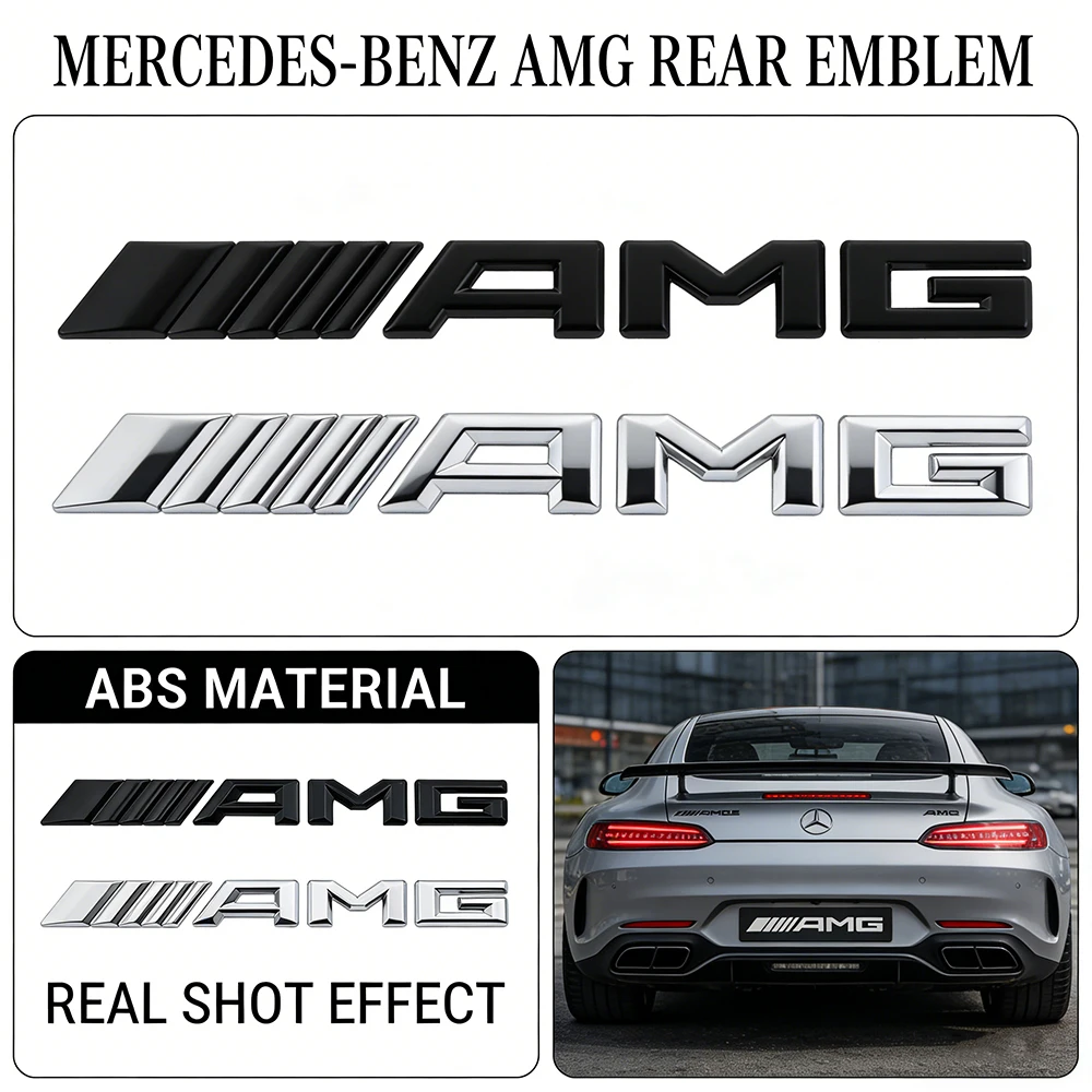 

3D ABS эмблема AMG на заднюю часть автомобиля, буквы-значок на багажник для Mercedes-Benz W204 W205 W176 W177 W212 W213, наклейка, аксессуары