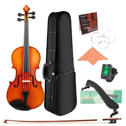 Astonvilla VA-10 Viola Natural Acoustic Viola Spruce Panel 16 Inch Viola with Case/Bow/Cleaning Cloth/Strings/Shoulder Rest