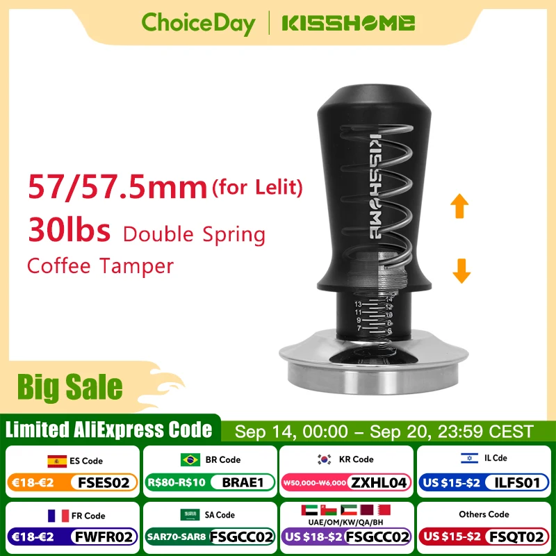 Coffee Tamper 57mm 57.5mm Distributor For Lelit Anna Tamping Station Constant Pressure 30 Lbs Espresso Accessories Barista Tools