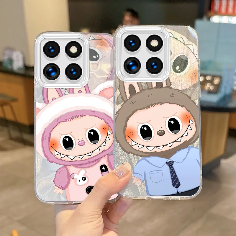 Lovely P-Pop Mart Labubu Phone Case For Xiaomi 15 Pro Case Poco X6 X3 F6 M6 M4 Pro C75 13T 14T 11X 11 Lite Hard Shockproof Cover