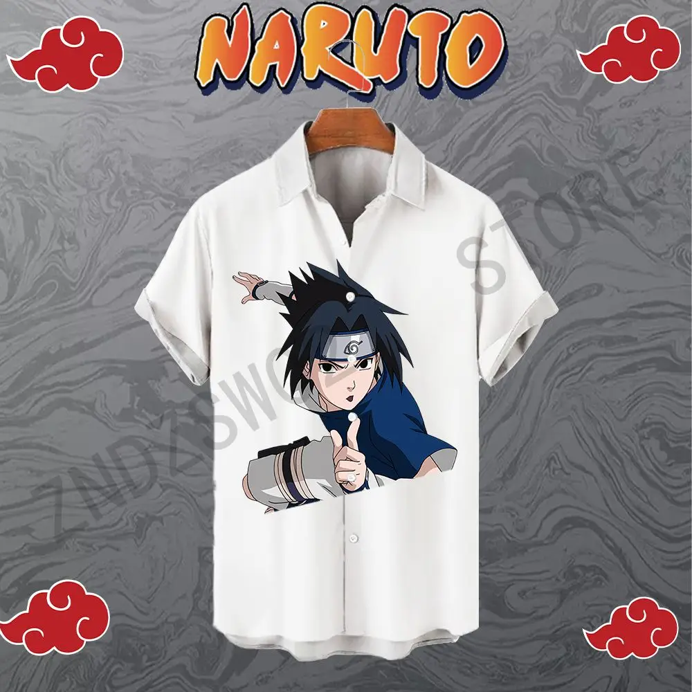 

Naruto Cool Men's Shirt 2023 Anime Short Sleeve 5XL Y2k Summer Seaside Trip High Quality Harajuku Oversized Fashion Beach Style