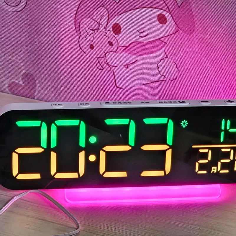 LED Clock RGB Simple Colorful Clocks Student Desktop Bedhead Creative Colorful Digital USB Charging Alarm Clock Digital Gift