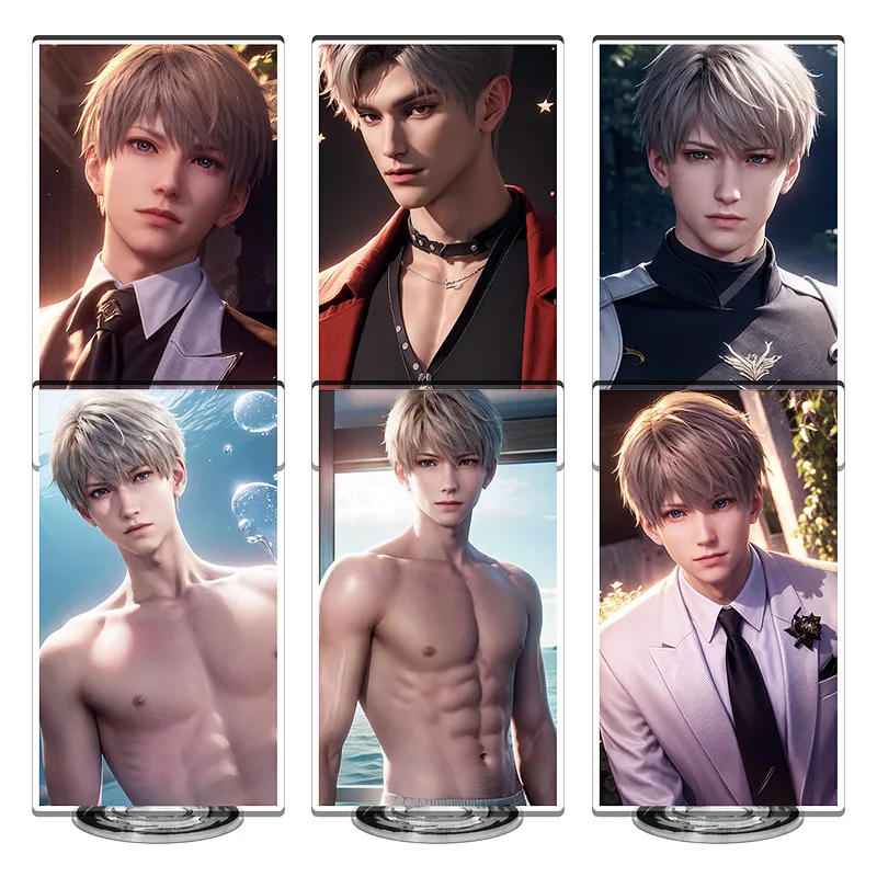 ความรักและ Deepspace Charm Series Rafayel อะคริลิคเซ็กซี่ Boy Zayne โต๊ะเครื่องประดับกล้ามเนื้อ Sylus อุปกรณ์เสริมสะสม Caleb ของเล่น