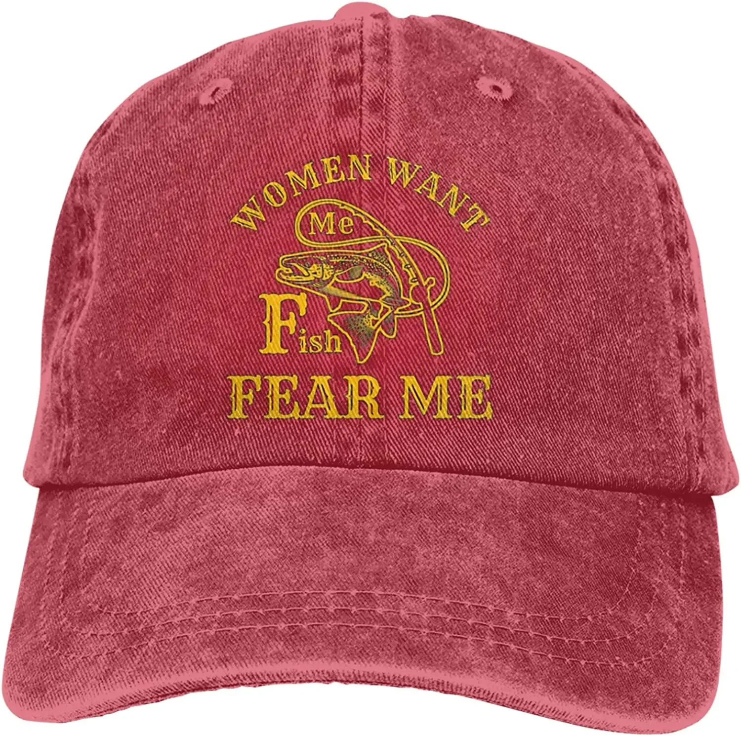 Women Want Me Fish Fear Me 8 Baseball Dad Cap Classic Adjustable Sports for Men Women Hat