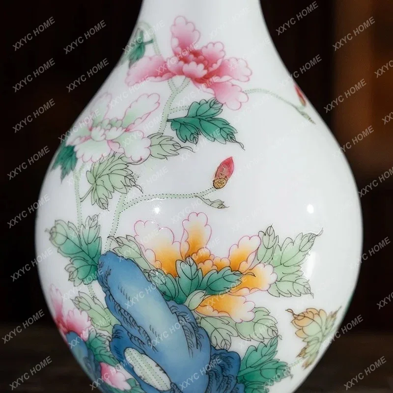 Pastel flower blooming rich gallbladder Jingdezhen ceramic entrance home decoration high-end gift ornament