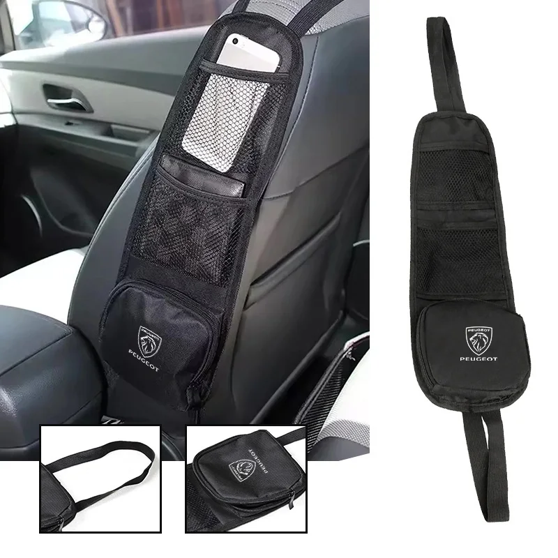 

Car Seat Side Organizer with Mesh Pocket Zippered Storage Gap Hanging Bag For Peugeot GT 3008 308 T9 208 508 207 5008 206 408