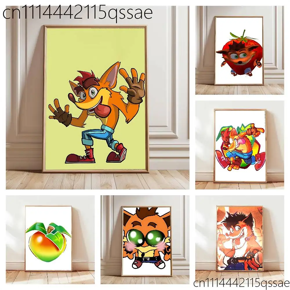 FOR Crash Bandicoot Fox Poster Wall Art Posters, Texture Paintings, Ideal Gift for Room Decoration