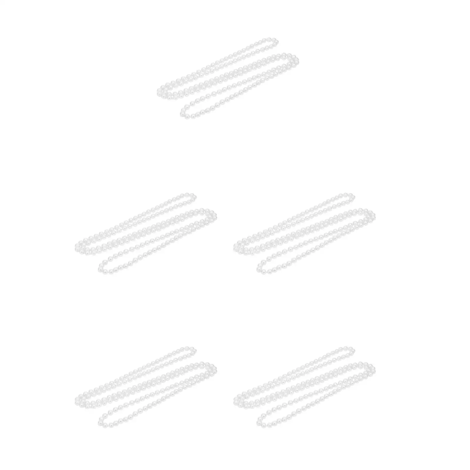 

5pcs 5 Pieces Necklace Fake Long Pearl Pearls Necklaces for Women Costume Beads Jewelry