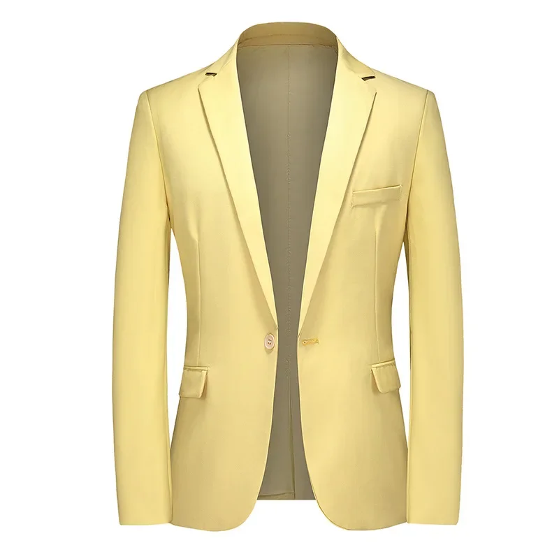 Spring Mens Casual Blazer Jacket High-quality Groom Wedding Dress Banquet Socializing Slim Fit Men Jacket Large 5XL Men Clothing