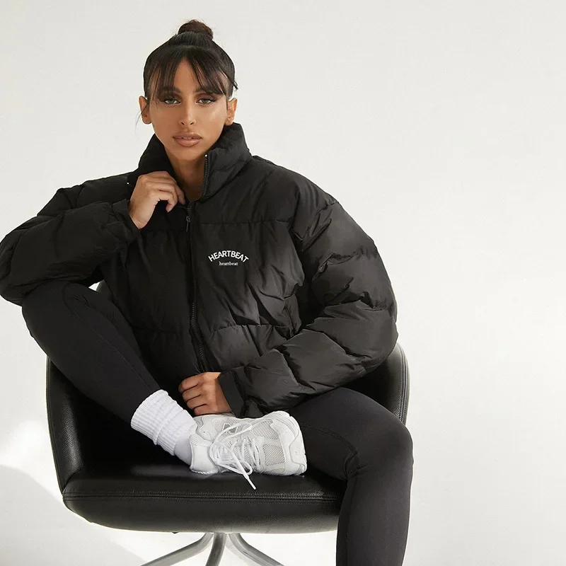 

2021 Autumn and Winter Women's New Fashion Stand-up Collar Zipper Pocket Casual Long-sleeved Jacket Warm Cotton Coat Women