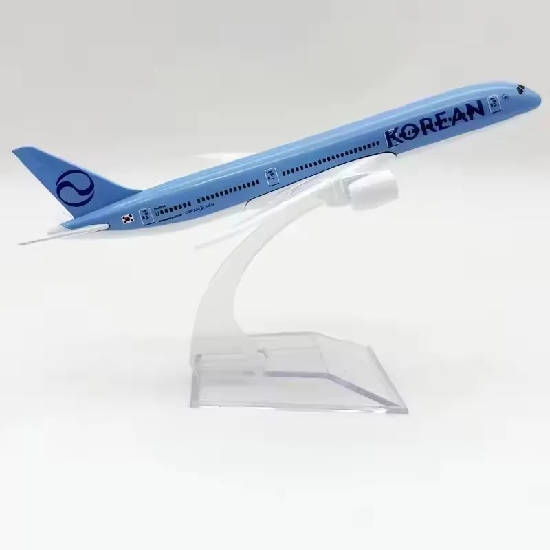 Modèles d'avions de 16 cm, avion B787 Korean Airlines, modèle d'avion en métal moulé sous pression, échelle réduite, pour adultes, collection, cadeau