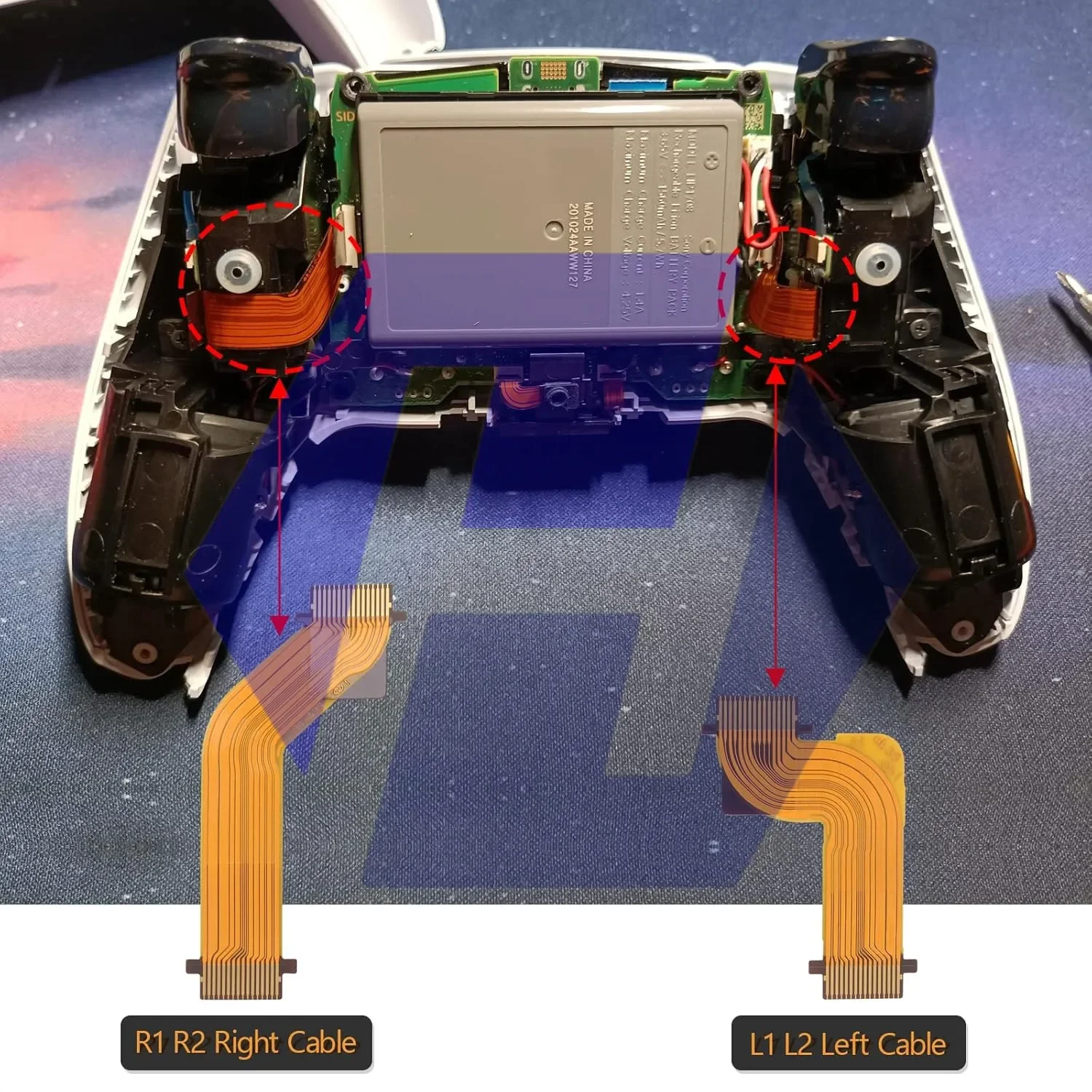 Cable flexible de cinta con botón de disparo R2 L2 L1 R1 para Sony PlayStation 5 PS5 V1.0 2,0 3,0 LR Cable conector de manija de controlador