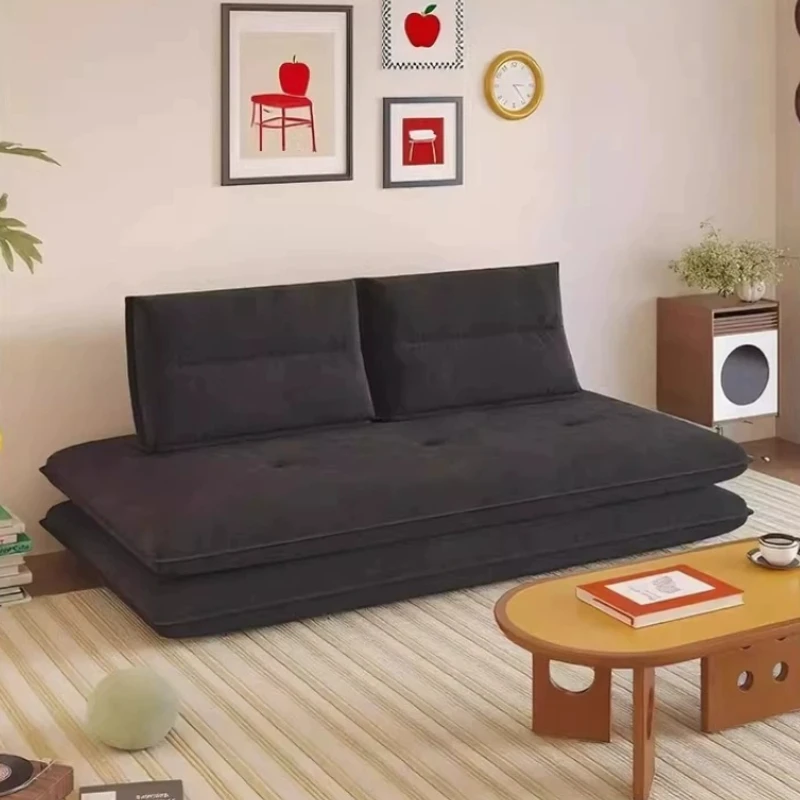 Living Room Fabric Sofa Black Straight Row Boneless Couch Hotel Sofa Lounge Chair Chaise Lounges Divano Letto Home Furniture