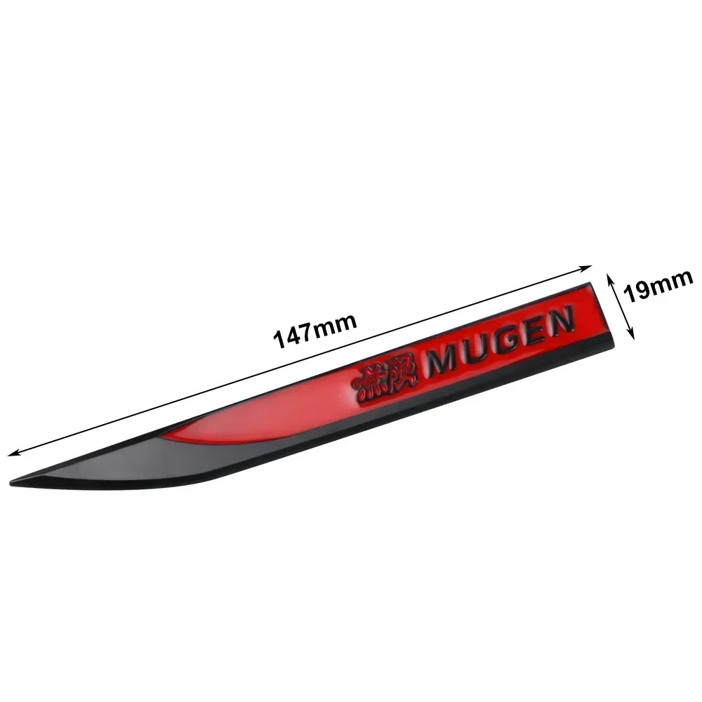 2pcs x Metal Mugen Logo Side Fender Emblem Badge Car Body Sticker Decal for Honda Civic City Jazz Accord Crv Fit Insight