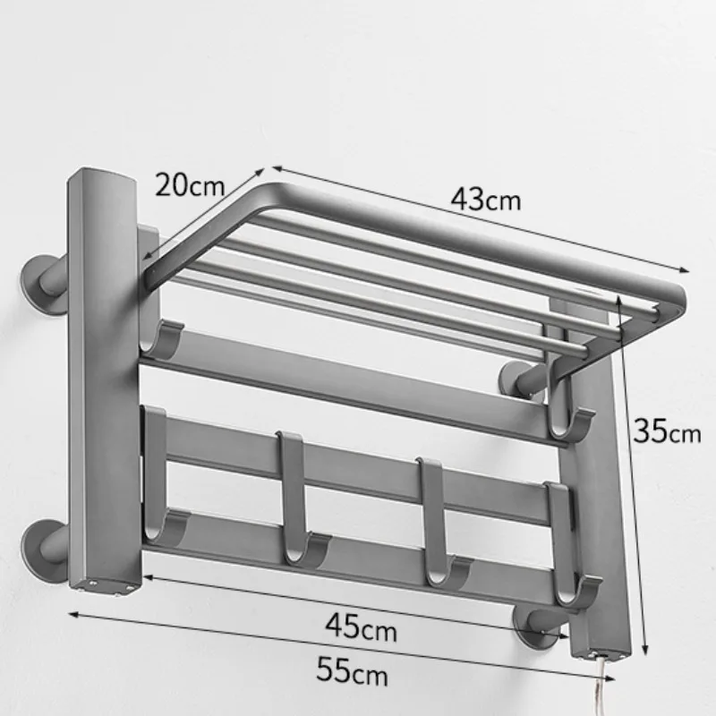 Toalheiro elétrico com Display Digital, termostático na parede do banheiro