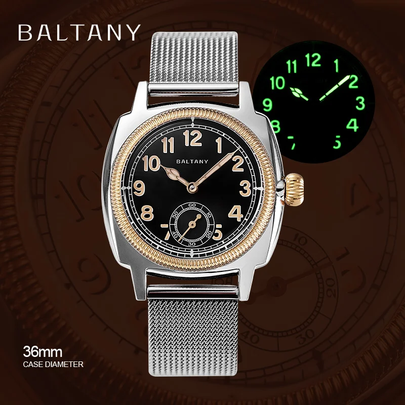 Baltany 1926 Luxury Fashion Mechanical Watch S4036F Unisex St1701 Luminous Mother of Pearl Dial Sapphire 100M Waterproof Watch