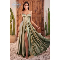 LoveDoris-vestido de dama de honor con escote en forma de corazón, corsé ajustado con tirantes y espalda descubierta, vestido de novia Sexy con abertura alta personalizado