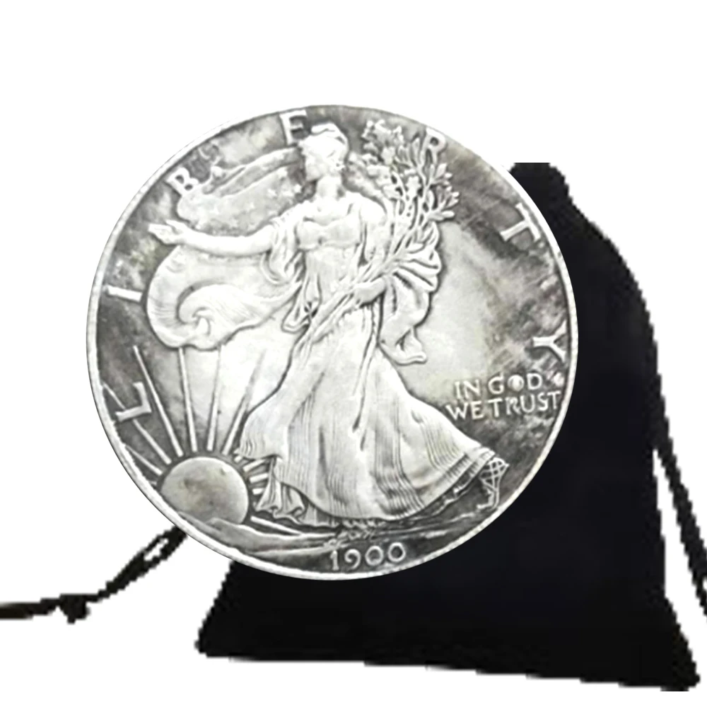 1900 Luxury One-Dollar America Art Coin Pocket Funny Coins Commemorative Morgan Dollar Lucky Coin Memory Coin+Gift Bag