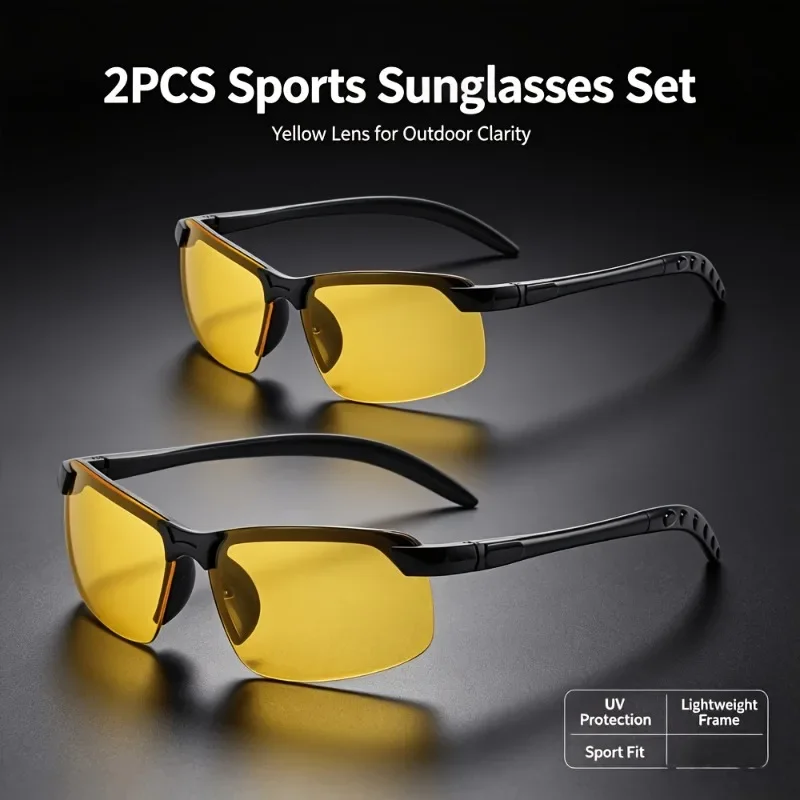 12 Pairs of Half Frame Sports Glasses, Comfortable To Wear All Day Suitable for Night Driving and Various Scenarios