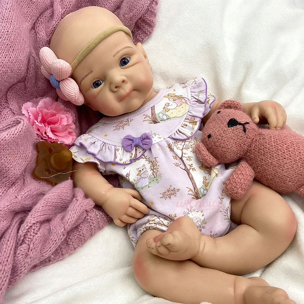 50cm Openbare Mond Bettie Flexibele Ledematen Realistische Siliconen Reborn Baby Meisje Pop met Fijne Textuurdetails voor Filmrekwisiet