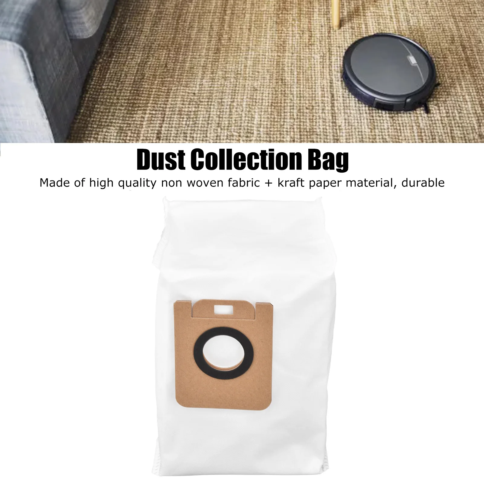 5Pcs Vacuum Cleaner Dust Bag Sweeping Robot Dust Collection Bag for Dreame Bot Z10 Pro L10 Plus Dust Bag Sweeping Robot Dust Bag