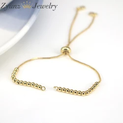 20pcs, Shiny Gold Adjustable Bracelet Chain, Half Finished Bracelet Gold Bead Chain Bracelet, Gold Plated Bracelet Findings