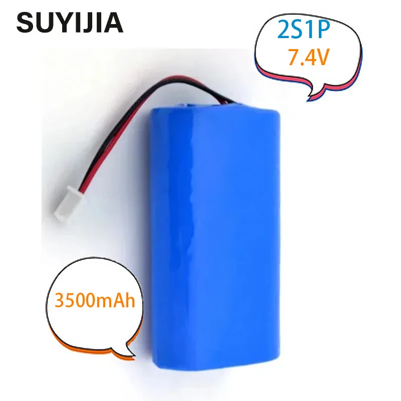 New 7.4V 2S1P 18650 rechargeable lithium battery suitable for fans, projectors, speakers, wireless monitoring, lighting, toys