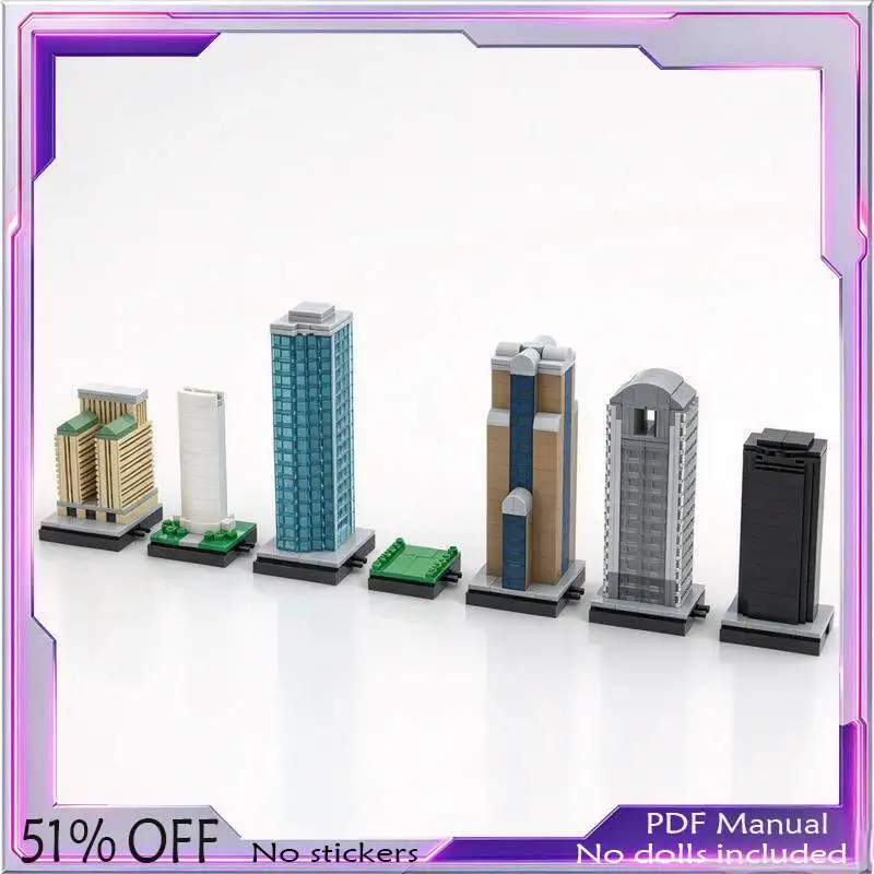 1617PCS City Model Custom Building Blocks Modular Skyscraper Architecture Assembly Kit Toy Display Gift