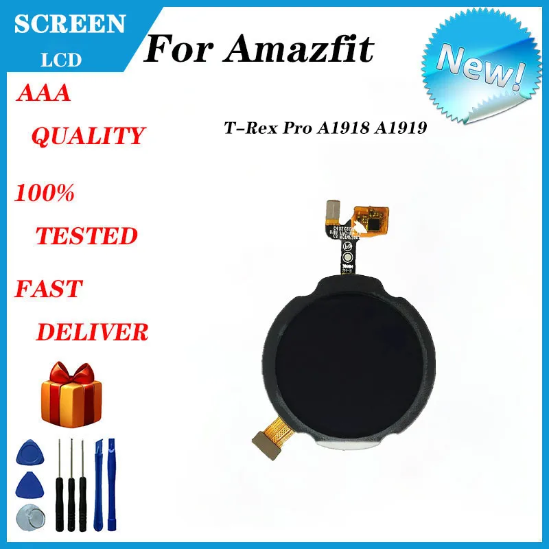 For Huami Amazfit T-rex Pro A1918 A1919 LCD Screen  Display + Touch Panel Digitizer Replacement And Repair Parts