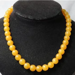 Natural Yellow Amber Beads Necklace Women Healing Gemstone Fine Jewelry Genuine Baltic Amber Stone Round Bead Beaded Necklaces