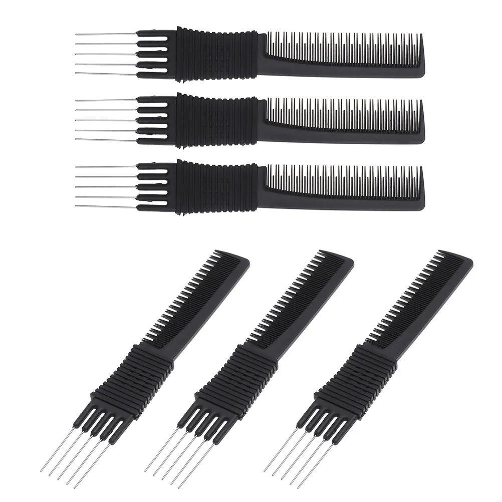 

Набор из 6 профессиональных многофункциональных портативных расчесок-гребней из стали для укладки и ухода за волосами, инструмент для распутывания и разглаживания волос для мужчин