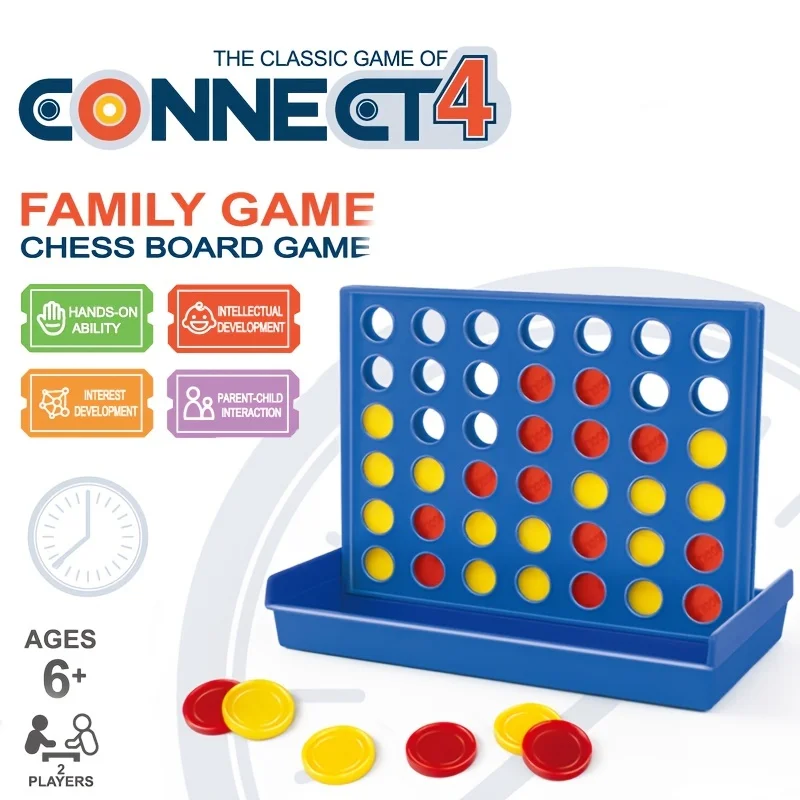 Klasyczna gra Connect 4 dla 2 graczy; Connect 4 Grid Get 4 In A Row Gra dla dzieci w wieku od 6 lat i więcej Gry podwórkowe dla