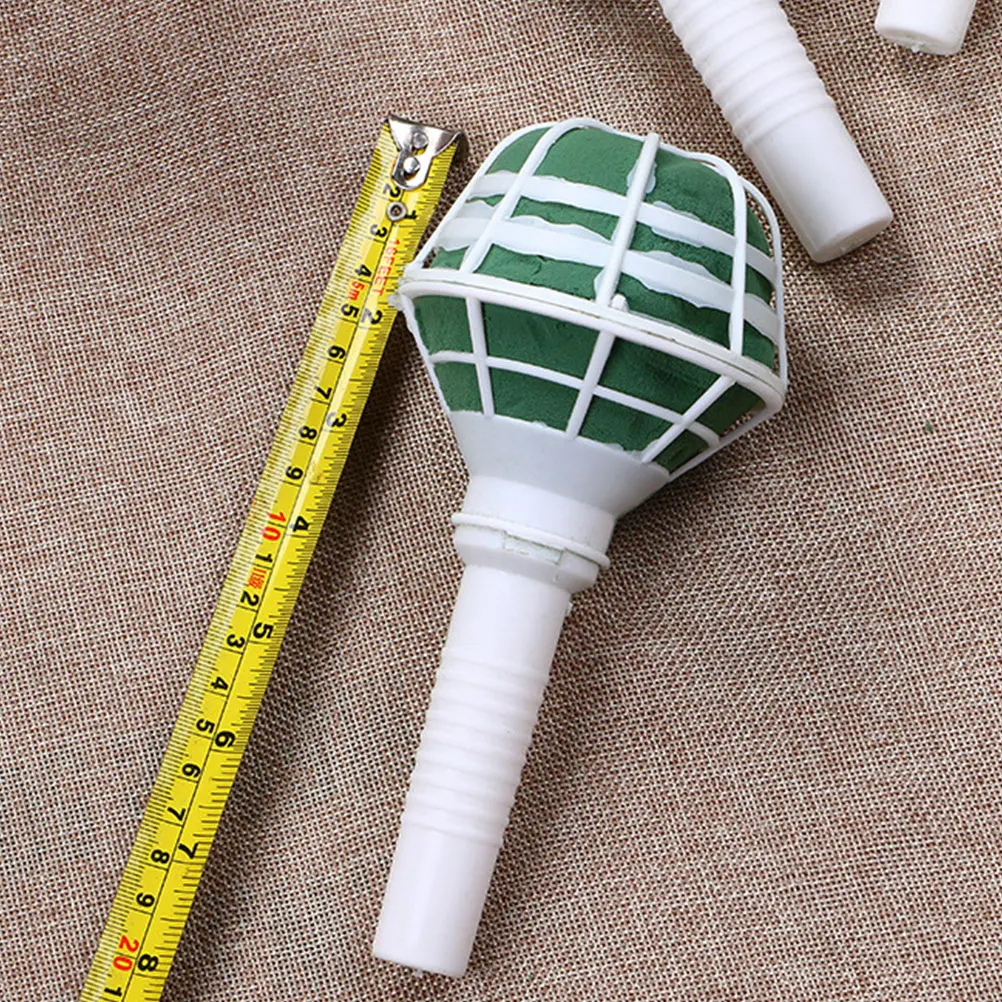 

4pcs Floral Foam Bouquet Base Wedding Flower Holder Handmade Diy Supplies Green Mud White Cover Lightweight Compact Long-Lasting