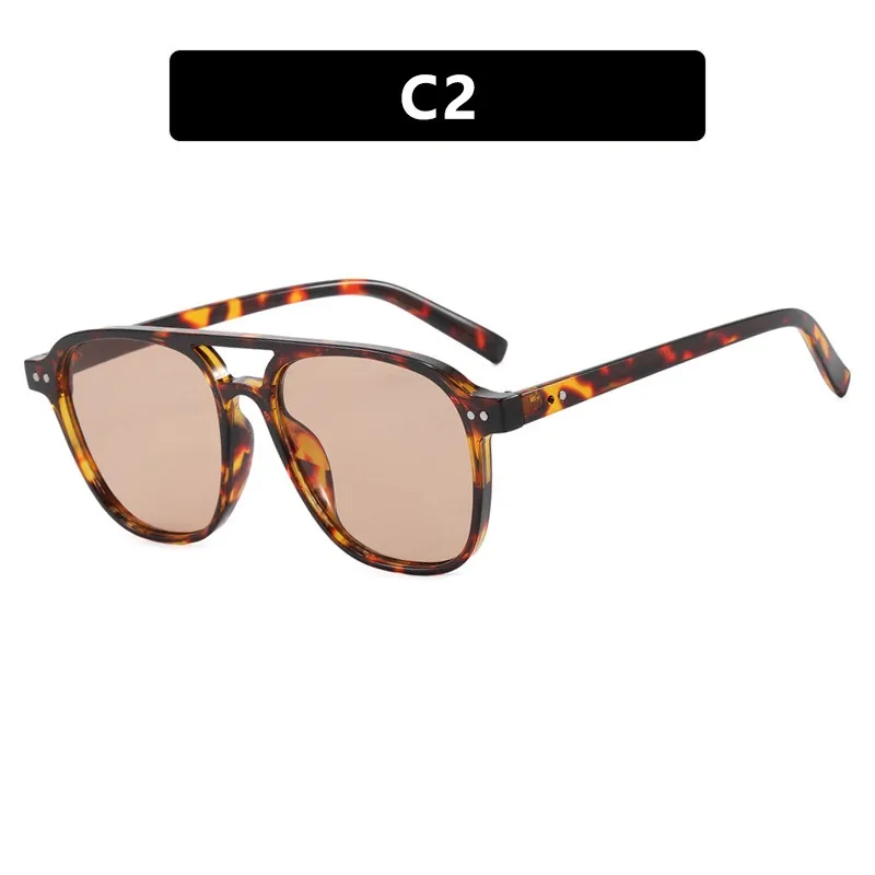 الاتجاه الكلاسيكي مزدوج العارضة النظارات الشمسية النساء الرجال بسيطة نظارات شمسية ملونة في الهواء الطلق القيادة الذكور الإناث نظارات واقية UV400 #2