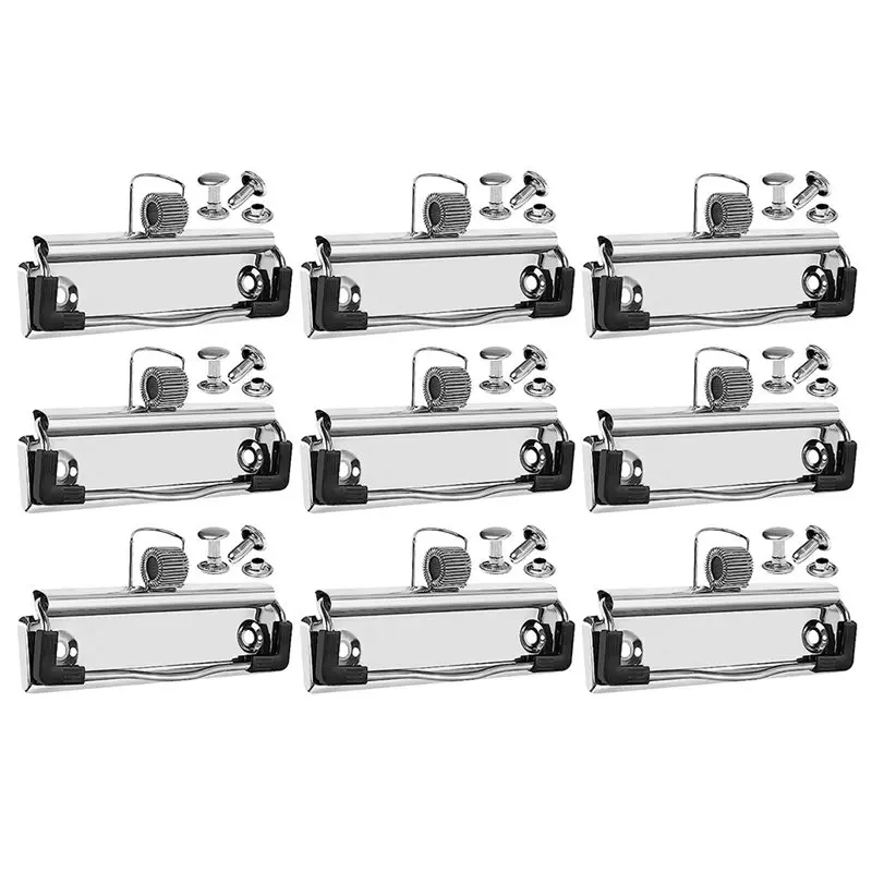 Voltvibe-Pack Of 10 Metal Clipboard Clips (10Cm, Screws Included) -Heavy-Duty Paper Clamps For Office-Folders And Bulletin Board