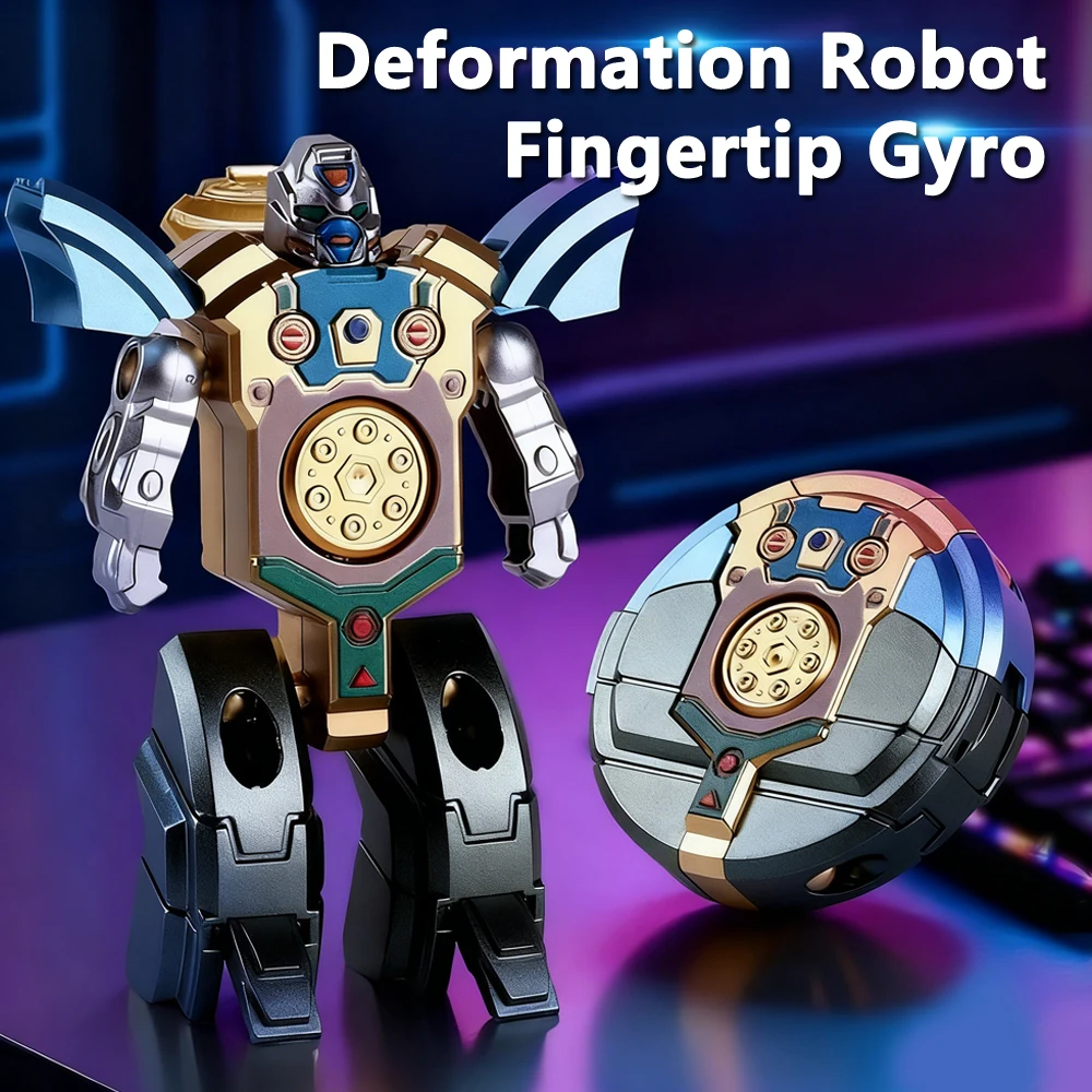 2-in-1 Verformungsroboter Fingerspitzen-Gyro Dekompressionsspielzeug Antistress Fidget Spinner Kleine Ornamente Stressabbau-Spielzeug für Kinder