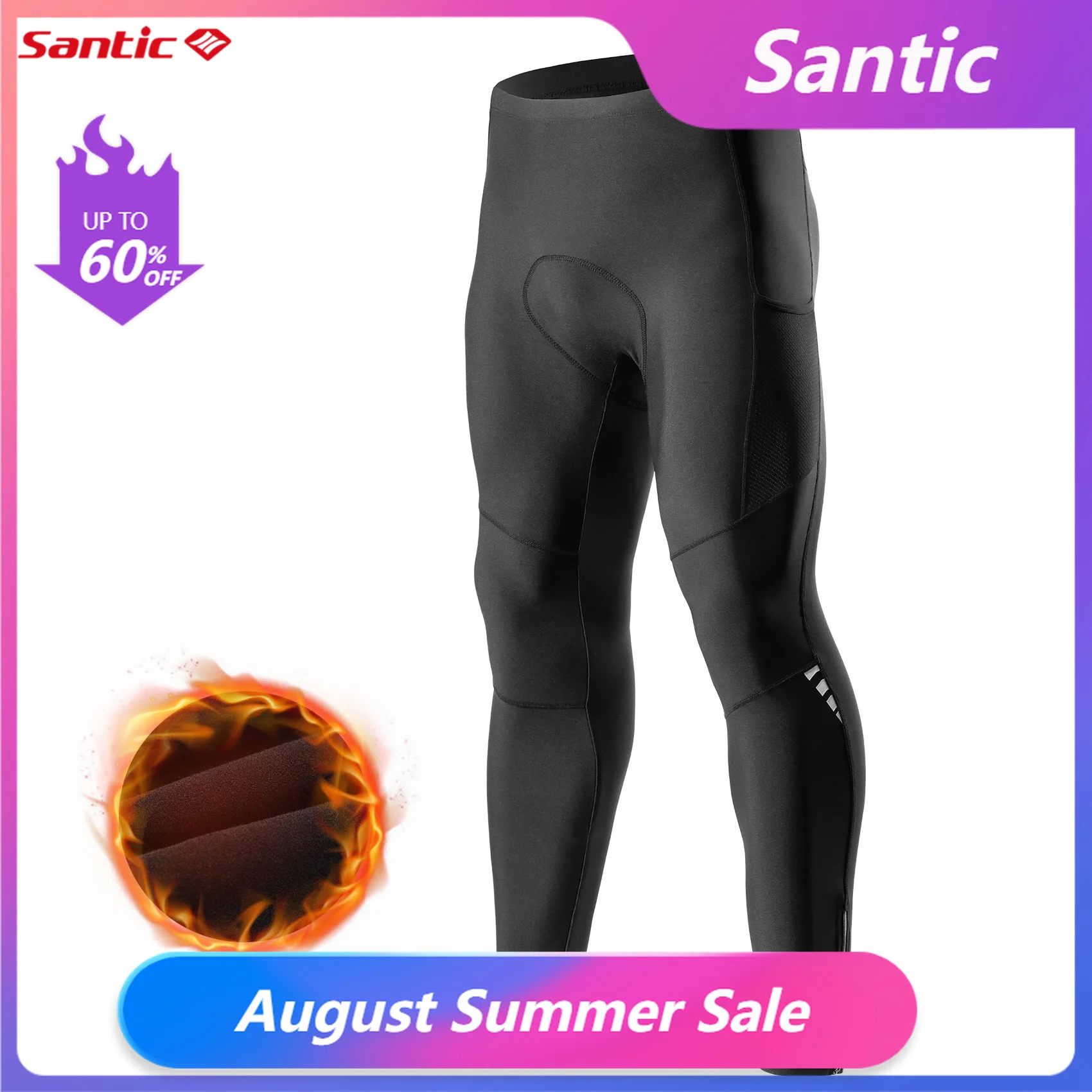 Santic Calça Ciclismo Inverno Térmica à Prova Vento