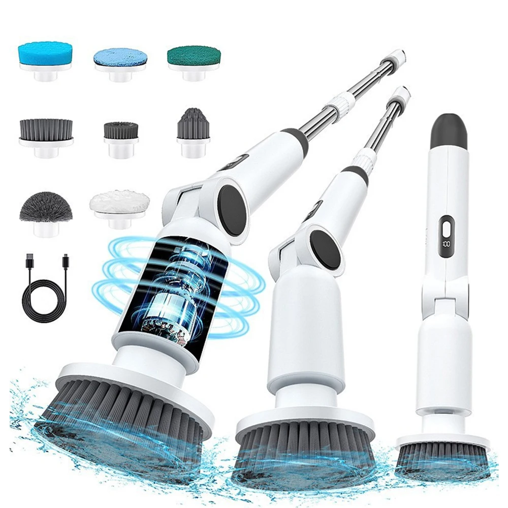 

Electric Wireless Cleaning Brush 2025 NEW 9-in-1 Electric Spin Cleaning Scrubber Electric Cleaning Tools Kitchen Bathroom Clean