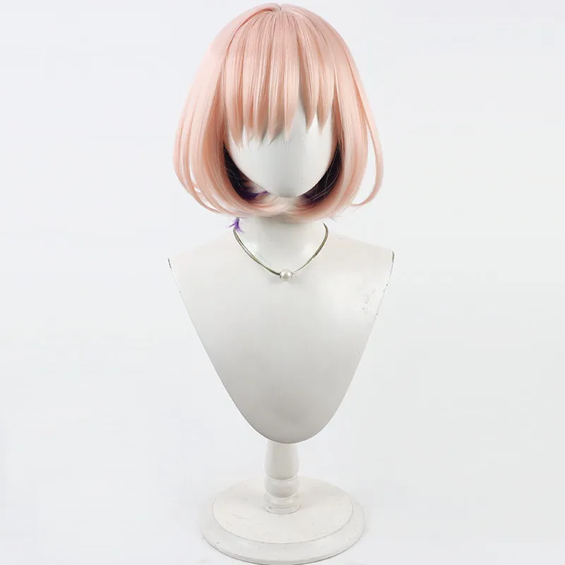 Game Mash Kyrielight Cosplay Wig Pink Short Cosplay Hair For Comicon Party Adult Women Men