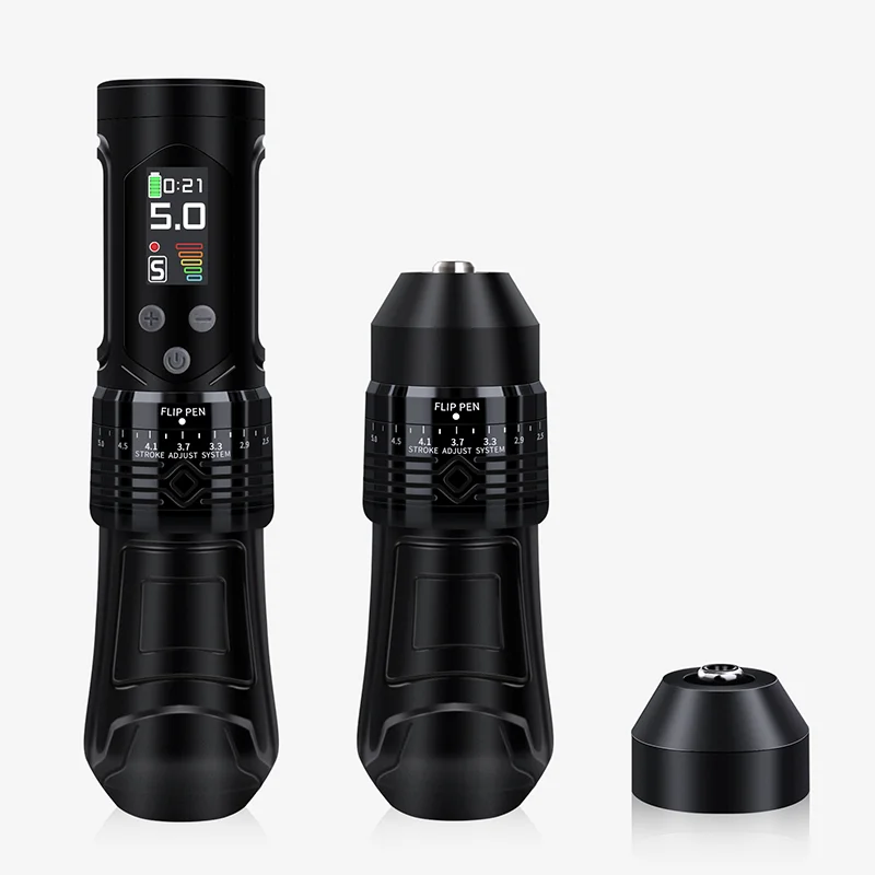 The world's first wireless electric tattoo pen machine 5.0 stroke adjustable brushless digital permanent set