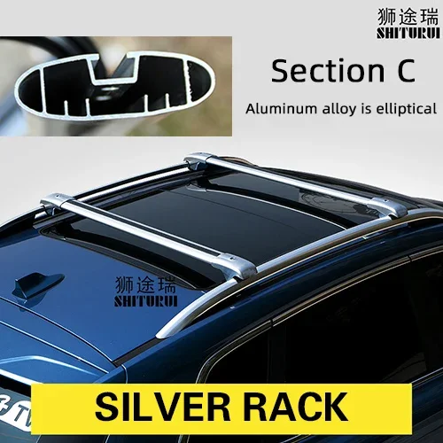 2Pcs Roof bars For Citroen C3 AIRCROSS 2017 18 2019 2020 2021 Aluminum Alloy Side Bars Cross Rails Roof Rack Luggage CUV SUV LED