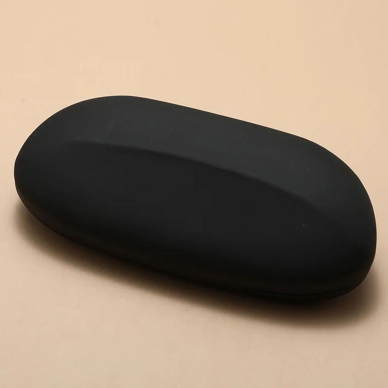 Personalized elliptical-shaped hard-shell flip-top eyeglass case - portable and pressure-resistant eyeglass storage box